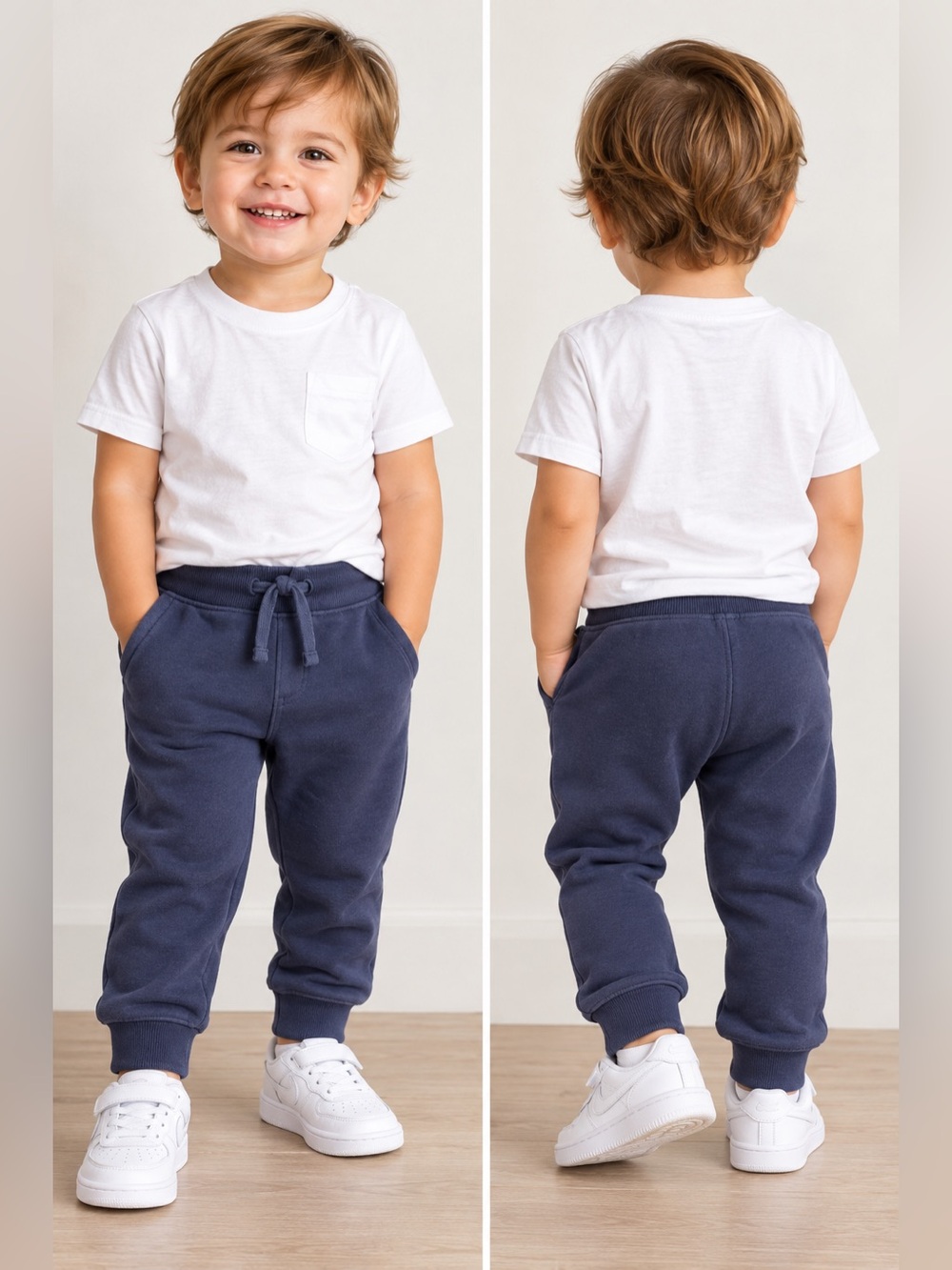 Ralph Lauren Baby 18M Navy Blue Jogger Sweatpants with Ribbed Cuffs